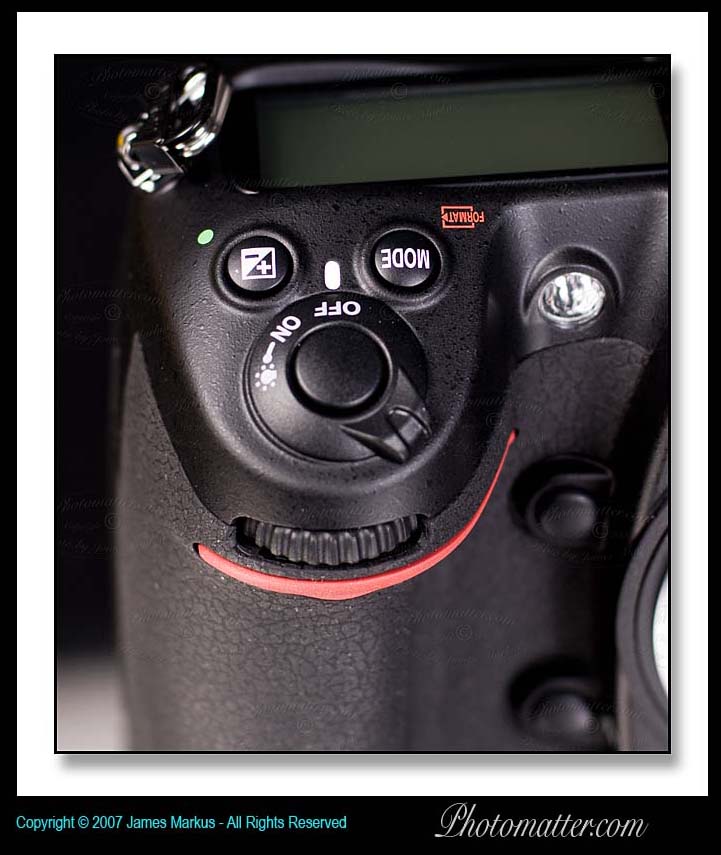 Photo of 
Nikon D300 Sub Command Dial, DOF Preview & Function Button, and Auto Focus Assist Light